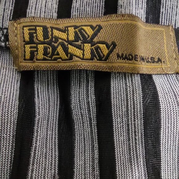 FUNKY FRANKY GRAY AND BLACK VERTICAL STRIPES LONG TUNIC RARE VINTAGE SIZE 3X - Picture 5 of 8